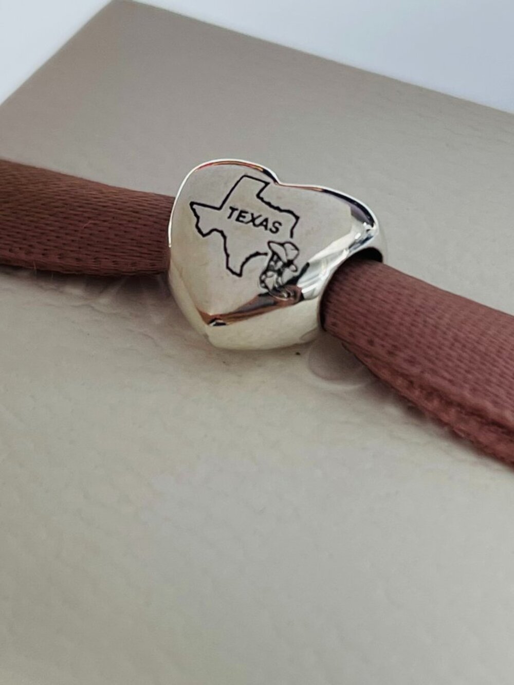 Pandora Texas Map Heart Charm